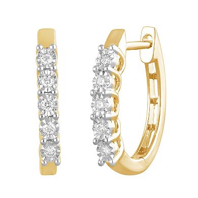 Diamond Brilliance Sterling Silver 1/10 Carat T.W. Lab Grown Diamond Polished Hoop Earrings