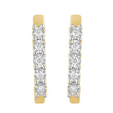 Diamond Brilliance Sterling Silver 1/10 Carat T.W. Lab Grown Diamond Polished Hoop Earrings