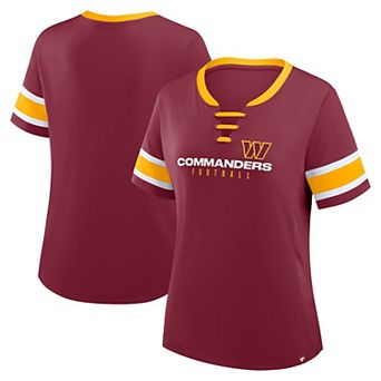 Women's Fanatics Burgundy Washington Commanders Redzone Draw Play Athena Lace-Up T-Shirt