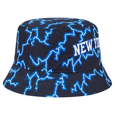 Men's New Era Black/Light Blue New York Knicks Summer Sun and Storm Reversible Bucket Hat