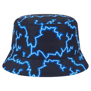 Men's New Era Black/Light Blue New York Knicks Summer Sun and Storm Reversible Bucket Hat