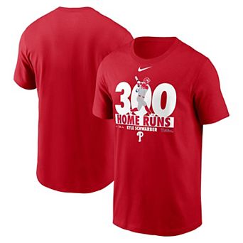 Men's Nike Kyle Schwarber Red Philadelphia Phillies 300 Home Runs Graphic T-Shirt