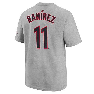 Youth Nike José Ramírez Heather Gray Cleveland Guardians 2025 MLB All-Star Edition Name & Number T-Shirt
