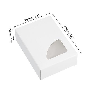 3.8"x2.8"x1.2" Paper Soap Box with Window, 40 Pack Homemade Triangle Presents Packaging Boxes