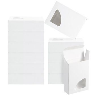 3.8"x2.8"x1.2" Paper Soap Box with Window, 40 Pack Homemade Triangle Presents Packaging Boxes