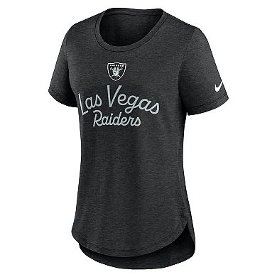 Women's Nike Black Las Vegas Raiders Script Tri-Blend T-Shirt