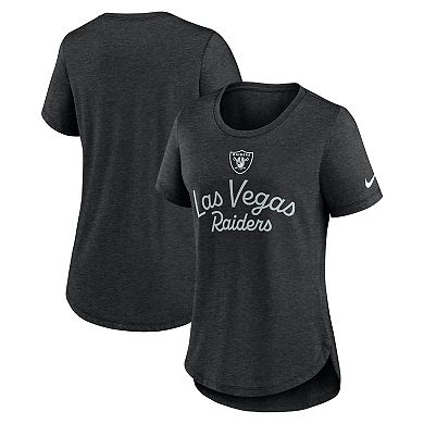 Women's Nike Black Las Vegas Raiders Script Tri-Blend T-Shirt