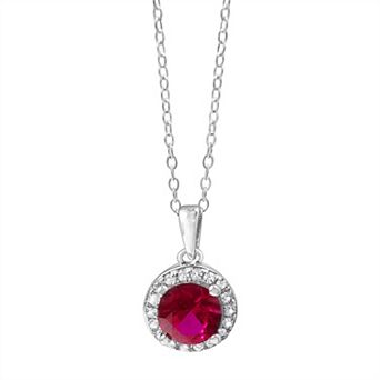 Gemstone Brilliance Lab Created Gemstone Pendant Necklace