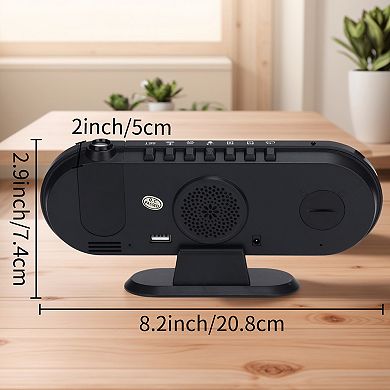 Projection Alarm Clock w Big Number Temperature Day of Week Display, Dimmable 12/24H, 8.2x2x2.9 inch
