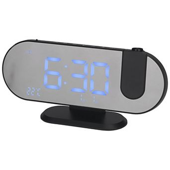 Projection Alarm Clock w Big Number Temperature Day of Week Display, Dimmable 12/24H, 8.2x2x2.9 inch