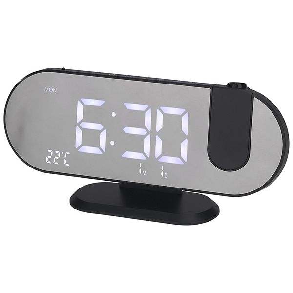 Digital Clock,Alarm Clock Bedside with Projection, Dual Alarm