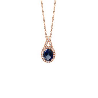 Gemstone Brilliance Lab Created Sapphire Pendant Necklace