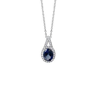 Gemstone Brilliance Lab Created Sapphire Pendant Necklace