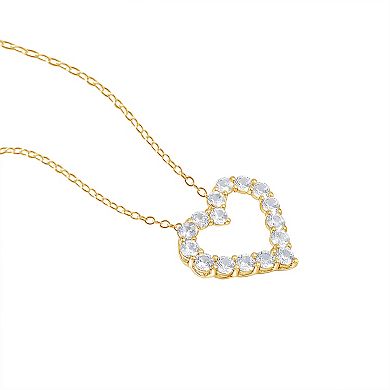 Gemstone Brilliance Lab Created White Sapphire Heart Pendant Necklace