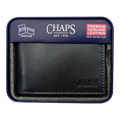 Men's Chaps RFID-Blocking Genuine Leather Passcase Wallet