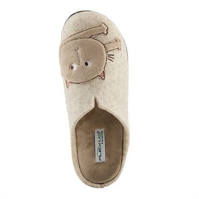 Flexus Catseye Women's Slip-On Slippers with Cat Design