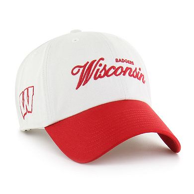Men's '47 White Wisconsin Badgers Contemporary Basics Foundation Clean Up Adjustable Hat
