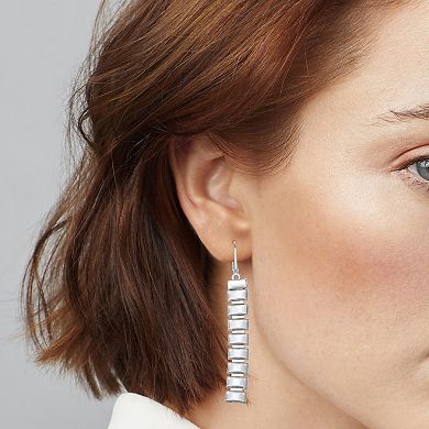 Nine West Silver Tone Linear Drop Earrings