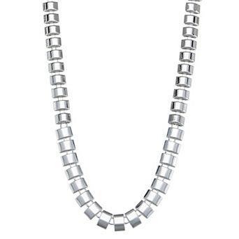 Nine West Silver Tone Bar Collar Necklace