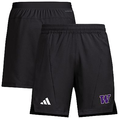 Men's adidas Black Washington Huskies Program Woven Training Shorts