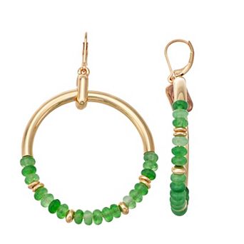 Nine West Beaded Doorknocker Earrings