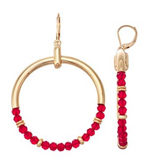 Nine West Beaded Doorknocker Earrings
