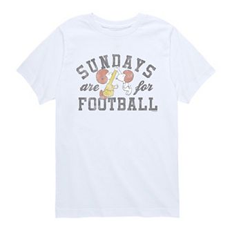 Boys 8-20 Peanuts Snoopy & Charlie Brown Sundays Are For Football Graphic Tee
