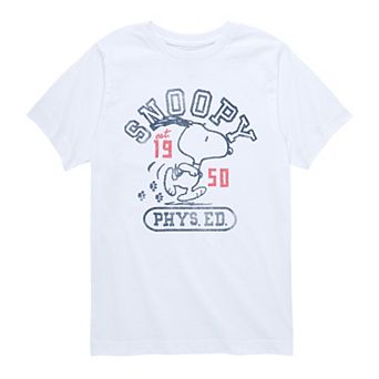 Boys 8-20 Peanuts Snoopy Phys. Ed. Est. 1950 Graphic Tee