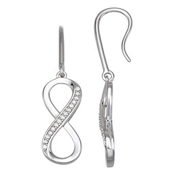 HDI Sterling Silver 3/8 Carat T.W. Diamond Infinity Earrings