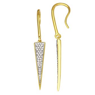 HDI Sterling Silver 3/8 Carat T.W. Triangle Diamond Earrings
