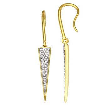 HDI Sterling Silver 3/8 Carat T.W. Triangle Diamond Earrings