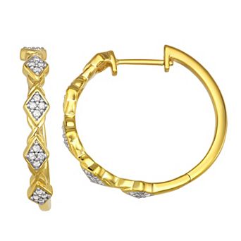 HDI Sterling Silver 1/4 Carat T.W. Diamond Hoop Earrings