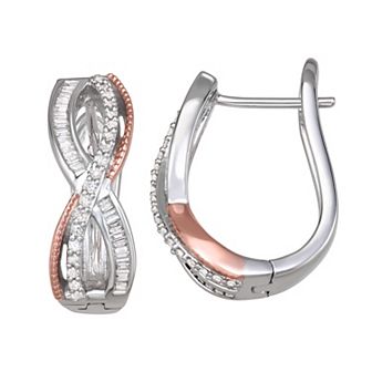 HDI Sterling Silver Two-Tone 1/2 Carat T.W. Diamond Hoop Earrings