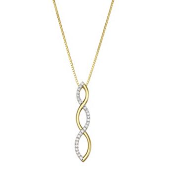 HDI Sterling Silver 1/4 Carat T.W. Diamond Infinity Pendant Necklace