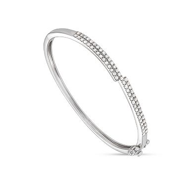 HDI Sterling Silver 1 Carat T.W. Diamond Bangle Bracelet