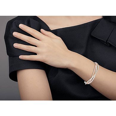 HDI Sterling Silver Two-Tone 1/2 Carat T.W. Diamond Bangle Bracelet