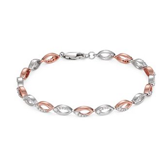 HDI Sterling Silver Two-Tone 1/2 Carat T.W. Diamond Bracelet