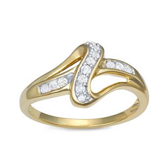 HDI 10k Gold 1/4 Carat T.W. Diamond Bypass Ring