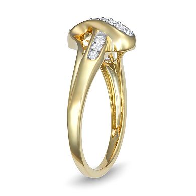 HDI 10k Gold 1/4 Carat T.W. Diamond Bypass Ring