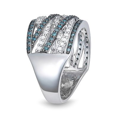 HDI Sterling Silver Gemstone Bypass Ring