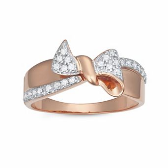 HDI Sterling Silver 1/6 Carat T.W. Diamond Bow Tie Ring