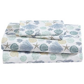 Beatrice Home Fashions Coastal Print Sheet Set