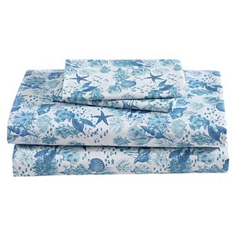 Beatrice Home Fashions Coastal Print Sheet Set