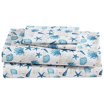Beatrice Home Fashions Coastal Print Sheet Set