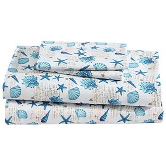 Beatrice Home Fashions Coastal Print Sheet Set
