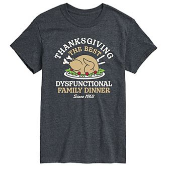 Big & Tall Thanksgiving The Best Dysfunctional Family Dinner Graphic Tee