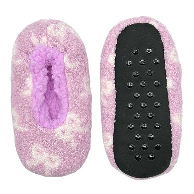 Girls Fuzzy Babba Allover Printed Bows Girls Slipper Socks