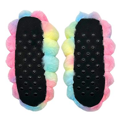 Girls Fuzzy Babba Puffer Slipper Socks Slip-On Comfort