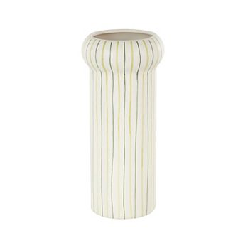 Stella & Eve Ceramic Round Decorative Vase with Linear Patterns