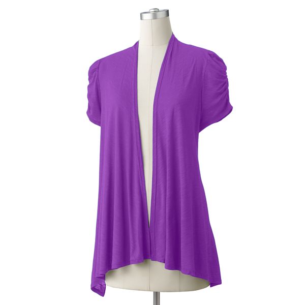 Women's AB Studio Ruched Open-Front Cardigan